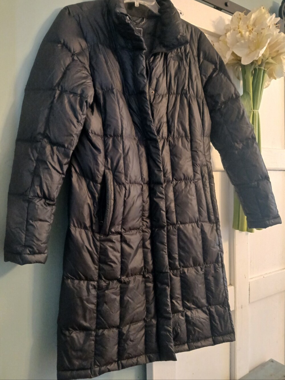 The North Face Women's Black Long Quilted Puffer Coat NORTH FACE  550 DOWN Med